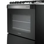 Fogão de Piso 5 Bocas a Gás Mueller Decorato Gourmet Mesa Inox Automático Preto Fosco Bivolt