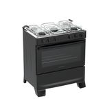 Fogão 5 Bocas Atlas Mônaco Plus Automático Mesa Inox Preto Bivolt