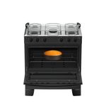 Fogão 5 Bocas Atlas Mônaco Plus Automático Mesa Inox Preto Bivolt
