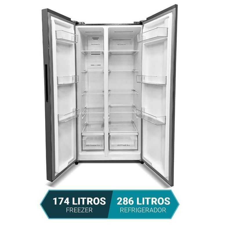 Geladeira 460L Philco Inverter Side By Side Inox PRF46C 110V