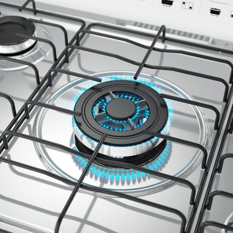 Fogão de Piso 5 Bocas a Gás Mueller Decorato Mesa Inox Bivolt