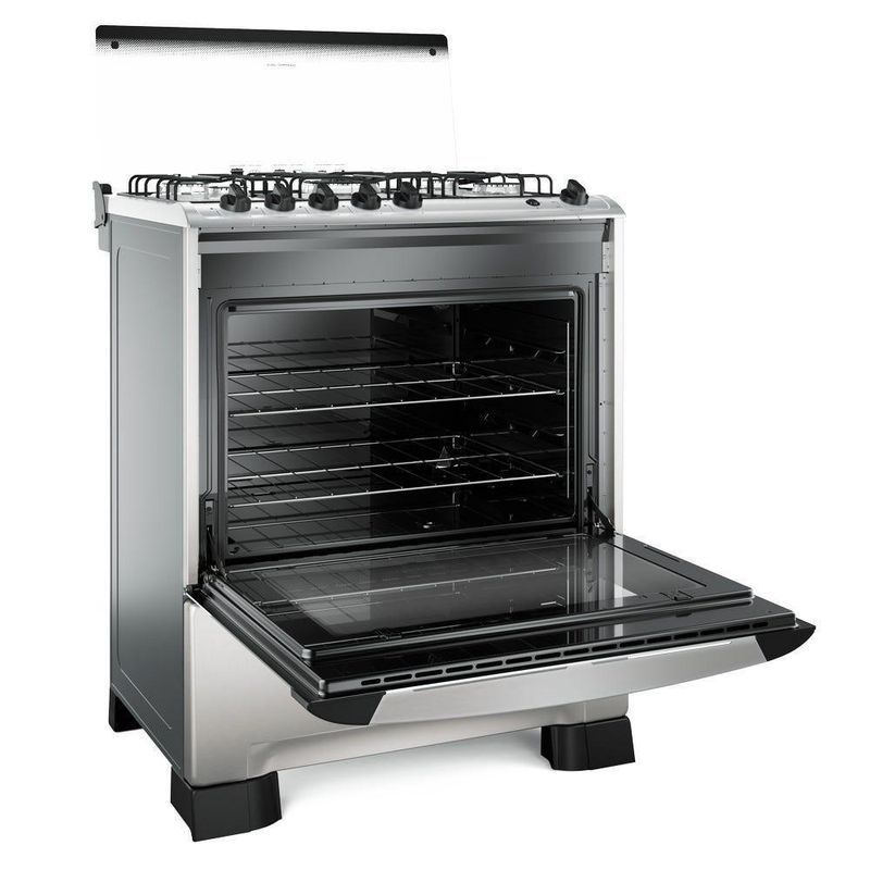 Fogão de Piso 5 Bocas a Gás Mueller Decorato Mesa Inox Bivolt