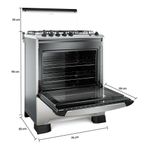 Fogão de Piso 5 Bocas a Gás Mueller Decorato Mesa Inox Bivolt