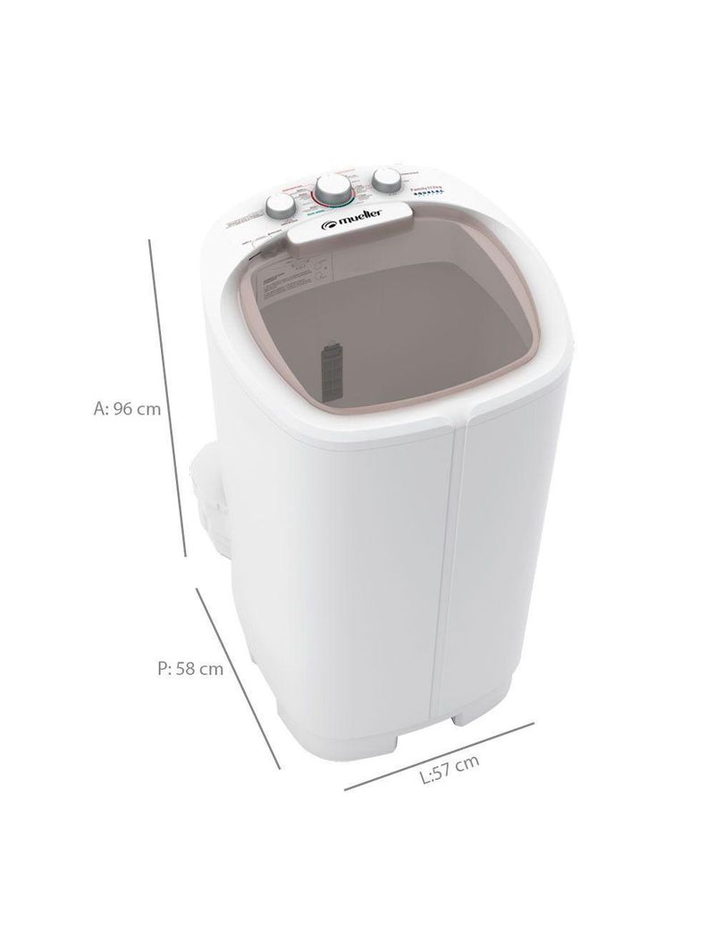 Máquina De Lavar Family Aquatec 12kg Semiautomática Mueller Branco 110V