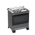Fogão 5 Bocas Atlas Mônaco Top Automático Mesa Inox Titanium Bivolt