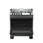 Fogão 5 Bocas Atlas Mônaco Top Automático Mesa Inox Titanium Bivolt