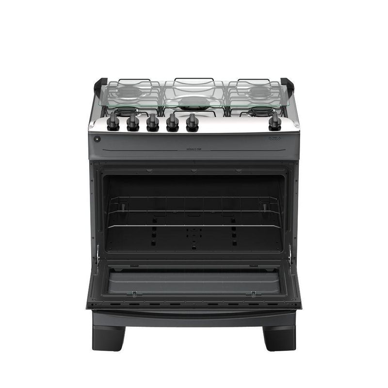 Fogão 5 Bocas Atlas Mônaco Top Automático Mesa Inox Titanium Bivolt