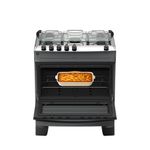 Fogão 5 Bocas Atlas Mônaco Top Automático Mesa Inox Titanium Bivolt
