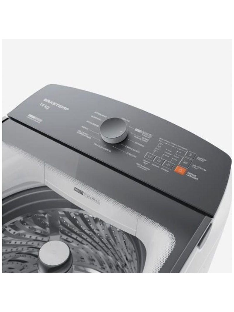 Máquina De Lavar 14kg Brastemp Br Com Smart Sensor E Design Compacto - BWF14AB Cinza E Branco 110V