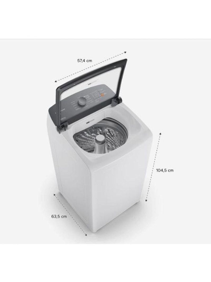 Máquina De Lavar 14kg Brastemp Br Com Smart Sensor E Design Compacto - BWF14AB Cinza E Branco 110V