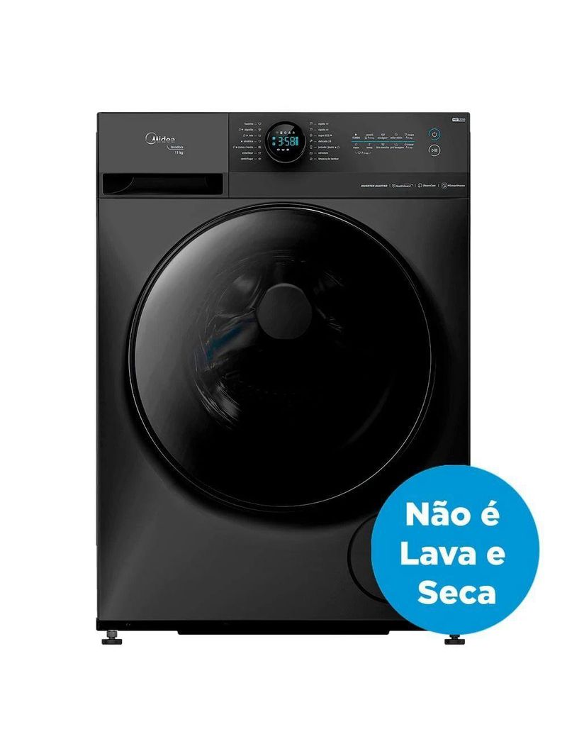 Máquina De Lavar Midea 13kg Healthguard Smart Inverter Mf200w130wb Titanium 220v