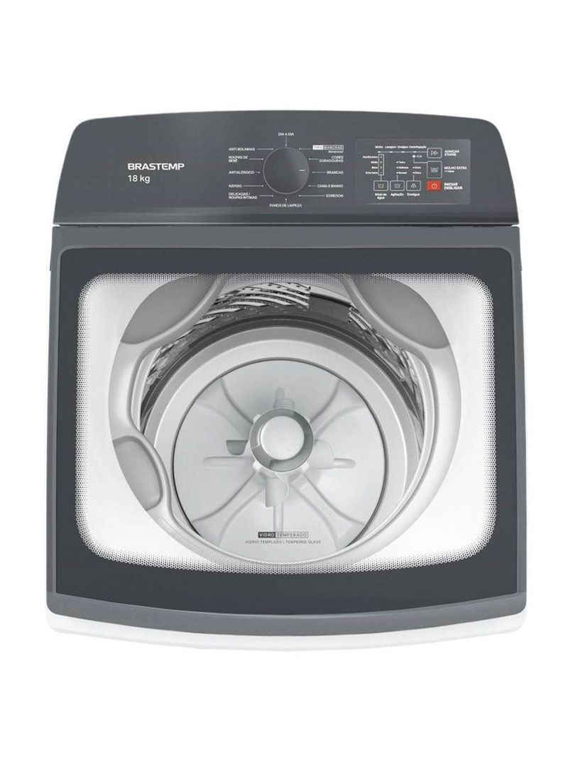 Máquina De Lavar 18kg Cesto Inox Painel Digital Brastemp Branco 110V