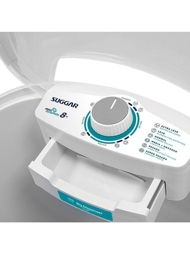 Lavadora Le8002br Neo Turbilhão 8kg Suggar Branco 220V