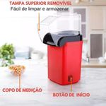 Pipoqueira Elétrica sem Óleo Zonne Vintage Vermelha 110V para Pipoca Crocante