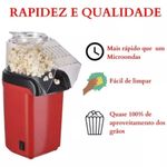 Pipoqueira Elétrica sem Óleo Zonne Vintage Vermelha 110V para Pipoca Crocante