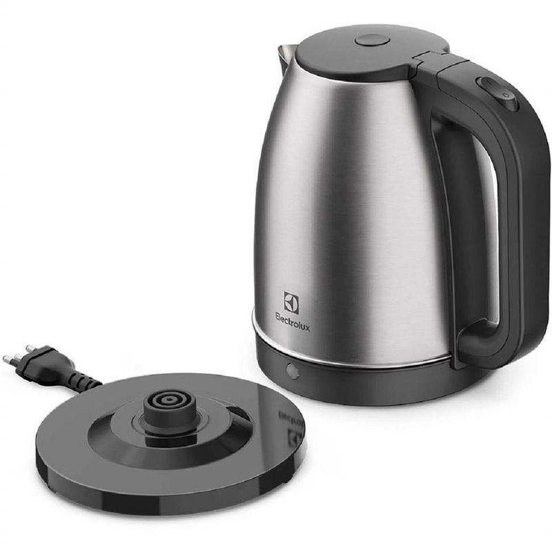 Chaleira Elétrica Electrolux EEK10 1,8L Preto Inox com Base Giratória 360° e Desligamento Automático