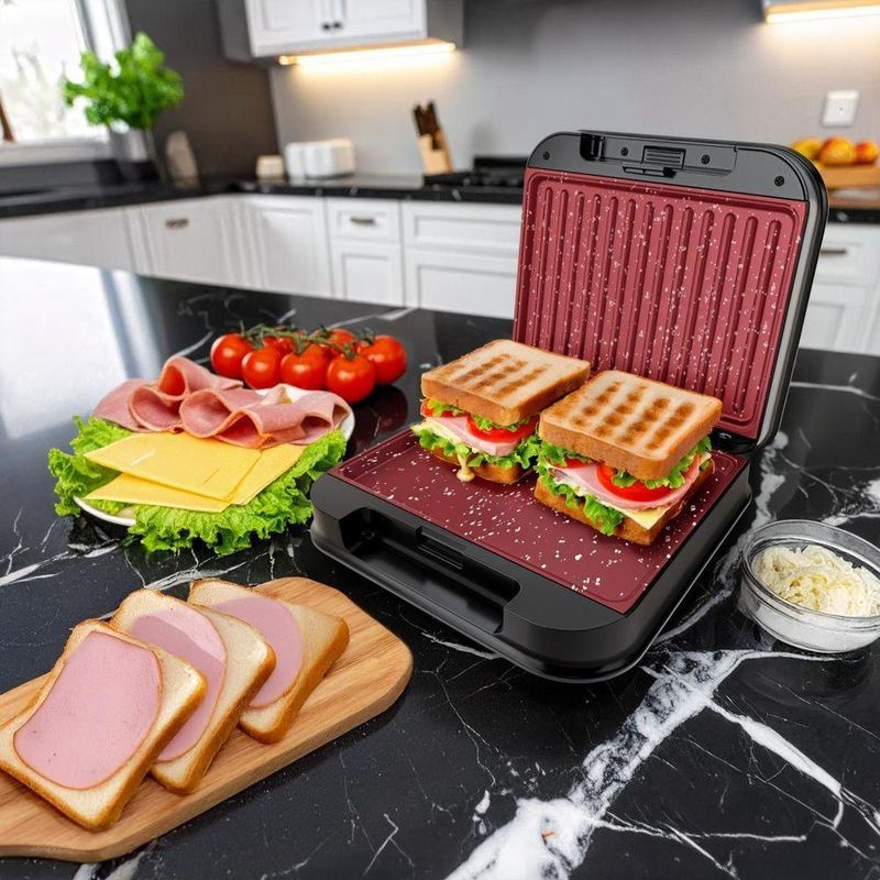 Grill E Sanduicheira Britânia 2 Em 1 Redstone 850W 110V