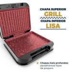 Grill E Sanduicheira Britânia 2 Em 1 Redstone 850W 110V
