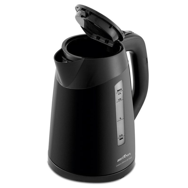 Chaleira Elétrica Britânia BCH06P 1,7L Preto com Base 360° e Desligamento Automático Bivolt