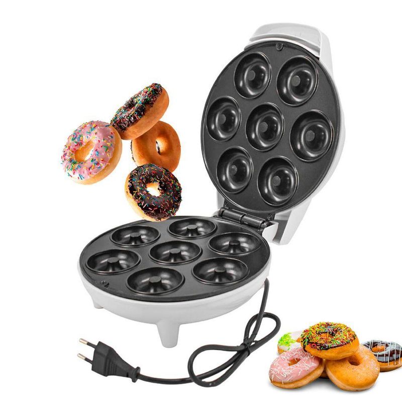 Máquina de Fazer Donuts Donut Rosquinha Mini Antiaderente 1200W 110V Preto Shopmix