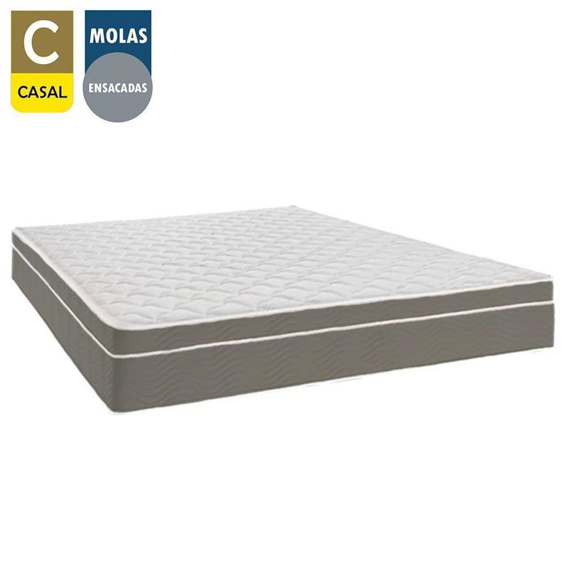 Colchão Casal Sereneprime Molas Ensacadas 138x188x25 tecido com a cor Cinza