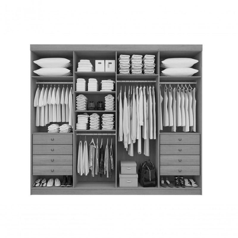 Guarda Roupa Grande 8 Portas 8 Gavetas - Daymont-branco - Móveis D'doro