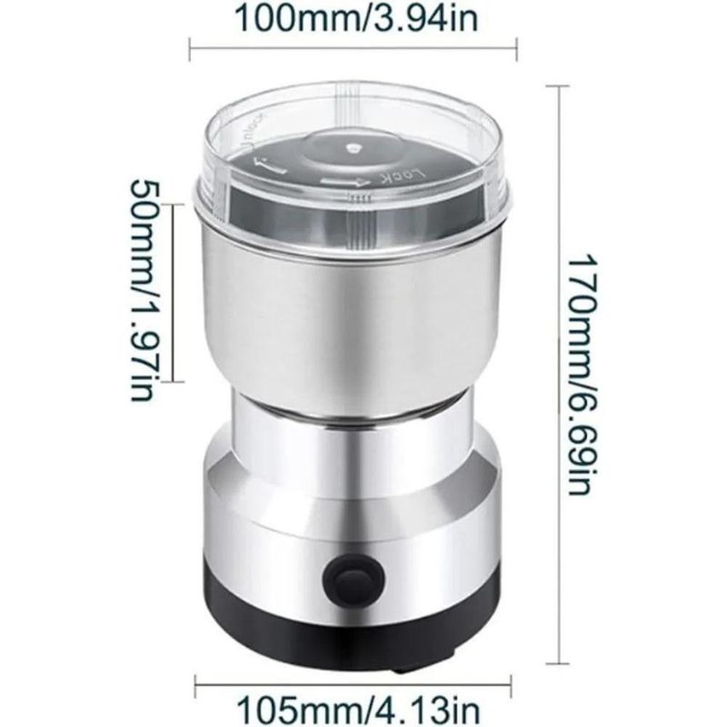 Moedor Eletrico Portatil Bivolt De Inox 200w De Graos E Cafe