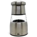 Mini Moedor Manual Pimenta Ou Sal Em Aço Inox E Acrilico - Elegância E Praticidade