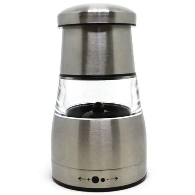 Mini Moedor Manual Pimenta Ou Sal Em Aço Inox E Acrilico - Elegância E Praticidade