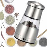Mini Moedor Manual Pimenta Ou Sal Em Aço Inox E Acrilico - Elegância E Praticidade