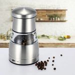 Mini Moedor Manual Pimenta Ou Sal Em Aço Inox E Acrilico - Elegância E Praticidade