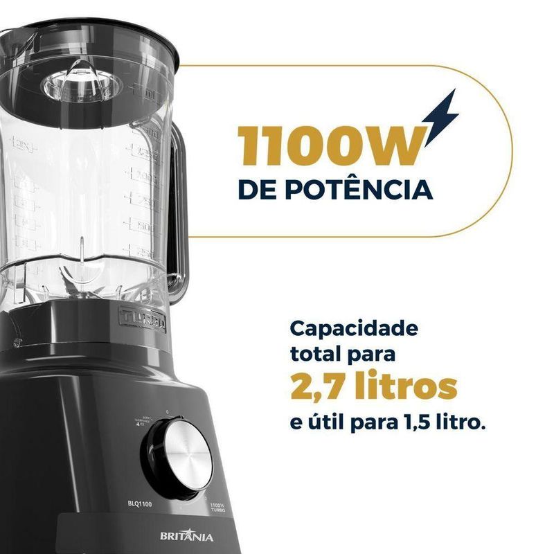 Liquidificador Britânia 1100W 2,7L 4 Velocidades BLQ1100 110V