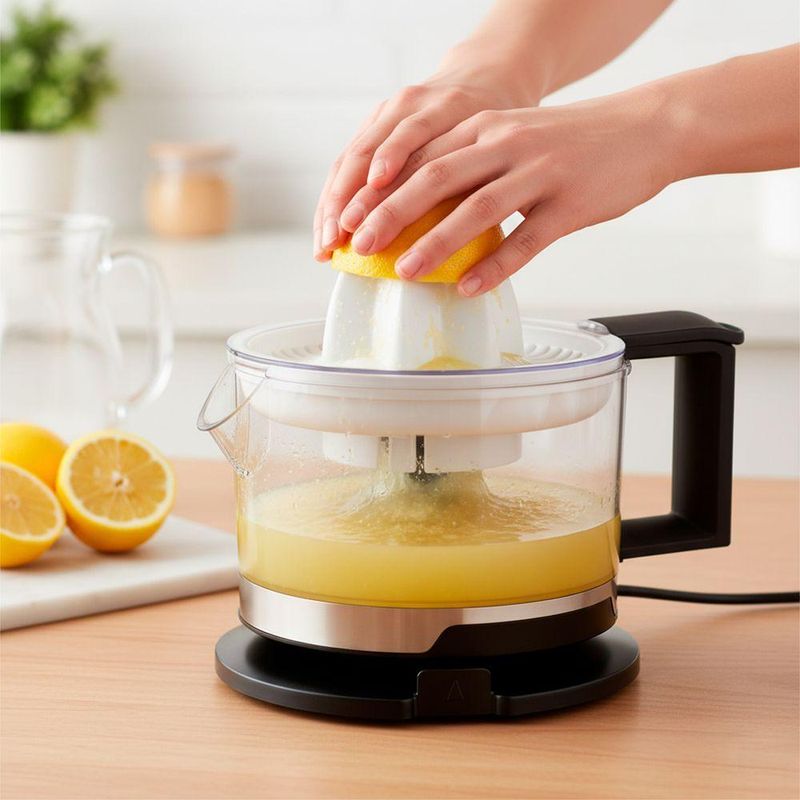Espremedor De Frutas Elétrico Extrator Suco Cozinha - Ideal Para Laranjas, Limões E Mais Preto 220V