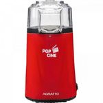 Pipoqueira Elétrica Agratto Pop Cine 1200W Vermelho para Preparar Pipoca em Casa 110V