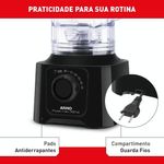 Liquidificador Arno Power Max LN50 700W 3,1L 5 Velocidades Preto 110V