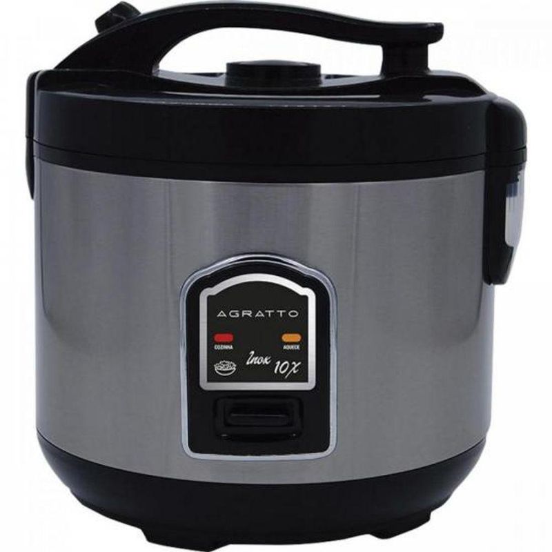 Panela Elétrica de Arroz Agratto PAI10X 700W com Tampa com Visor Inox 110V