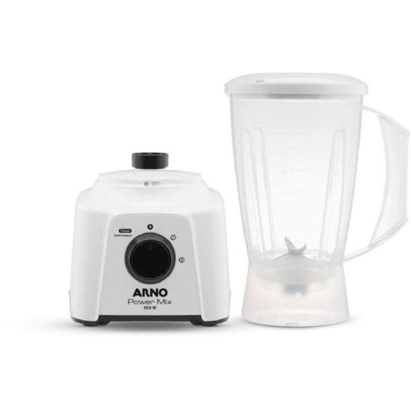 Liquidificador Arno Power Mix 550W 2L com 4 Lâminas Zelkrom e 3 Velocidades Branco 110V