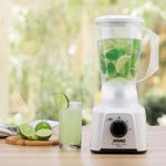 Liquidificador Arno Power Mix 550W 2L com 4 Lâminas Zelkrom e 3 Velocidades Branco 110V
