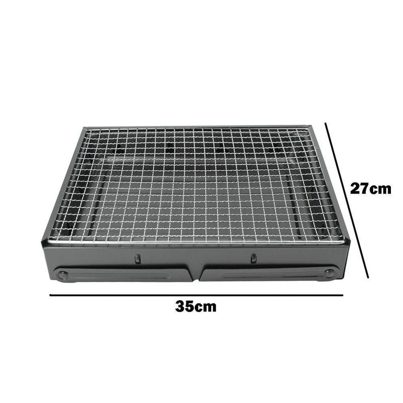 Mini Churrasqueira Portatil Dobravel Para Apartamento Camping Maleta Churrasco 35x27cm