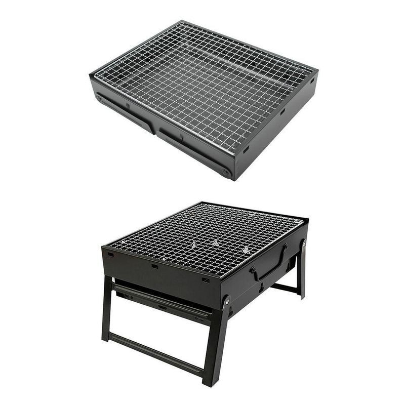Mini Churrasqueira Portatil Dobravel Para Apartamento Camping Maleta Churrasco 44x29cm