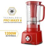Liquidificador Philco PH900 1200W 3 Litros com Filtro 12 Velocidades Vermelho 220V