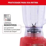 Liquidificador Arno Power Mix 700W 2,5L com 15 Velocidades Vermelho 110V