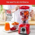 Liquidificador Arno Power Mix Essential 700W 2,4L Lâminas AFIAMAX Vermelho 220V