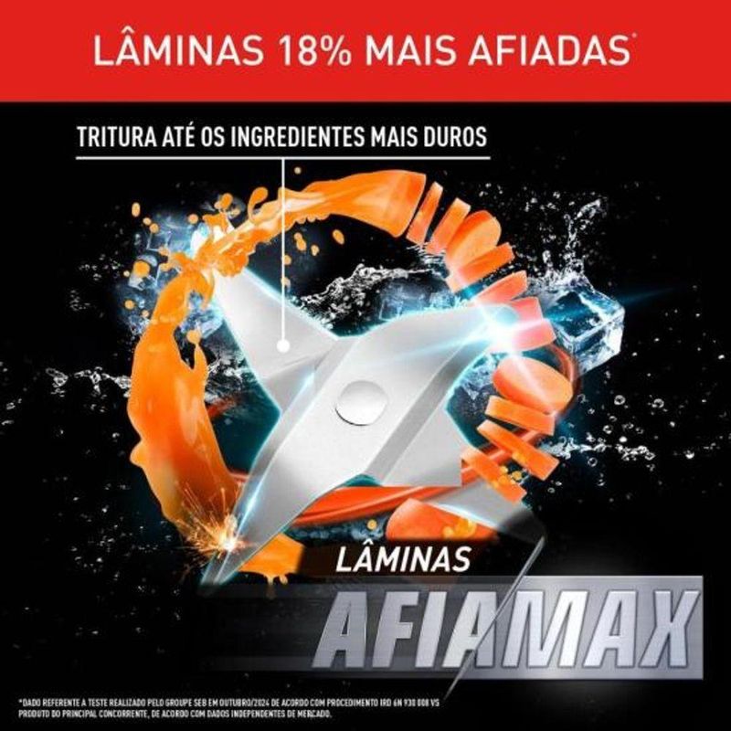 Liquidificador Arno Power Mix Essential 700W 2,4L Lâminas AFIAMAX Vermelho 220V