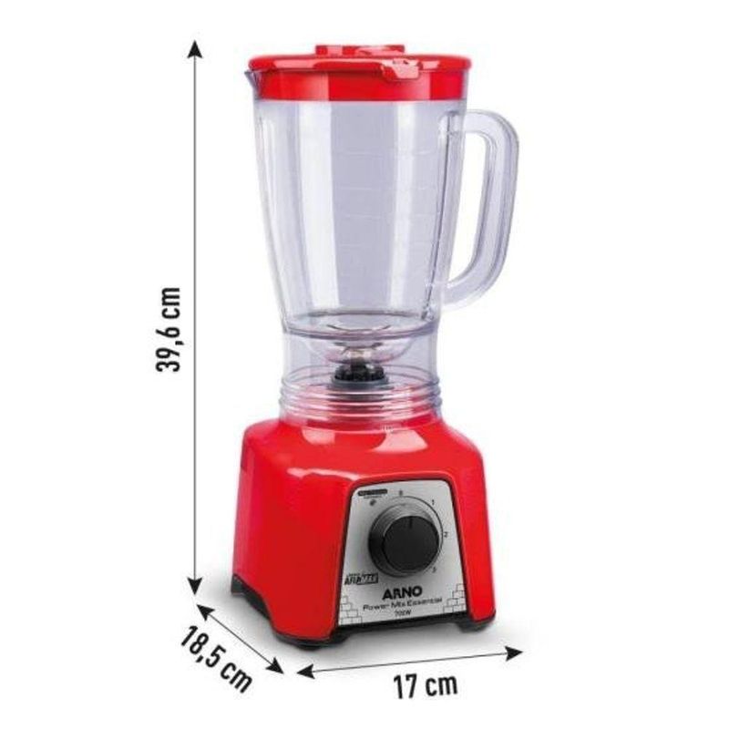 Liquidificador Arno Power Mix Essential 700W 2,4L Lâminas AFIAMAX Vermelho 220V