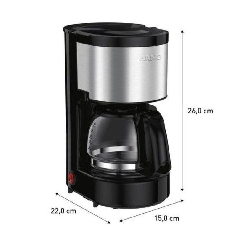 Cafeteira Elétrica para Preparo de Café Arno Perfectta Inox em Aço com 15 Xícaras Inox 110V