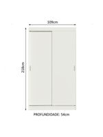 Guarda-roupa solteiro madesa tokio 2 portas de correr 2 gavetas - branco