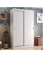 Guarda-roupa solteiro madesa tokio 2 portas de correr 2 gavetas - branco