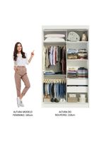 Guarda-roupa solteiro madesa tokio 2 portas de correr 2 gavetas - branco