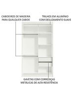 Guarda-roupa solteiro madesa tokio 2 portas de correr 2 gavetas - branco